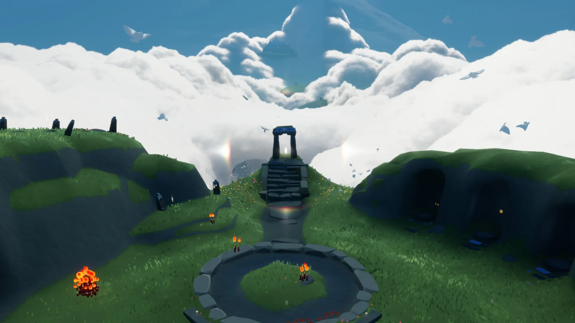 Daylight Prairie Sky Children of the Light bright green fields clouds peaceful atmosphere