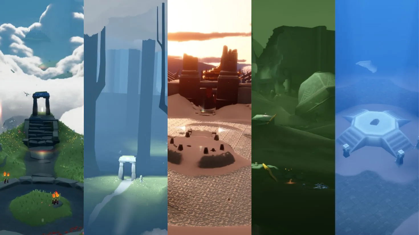 Sky Children of the Light realms representing emotions from joy to loss montage