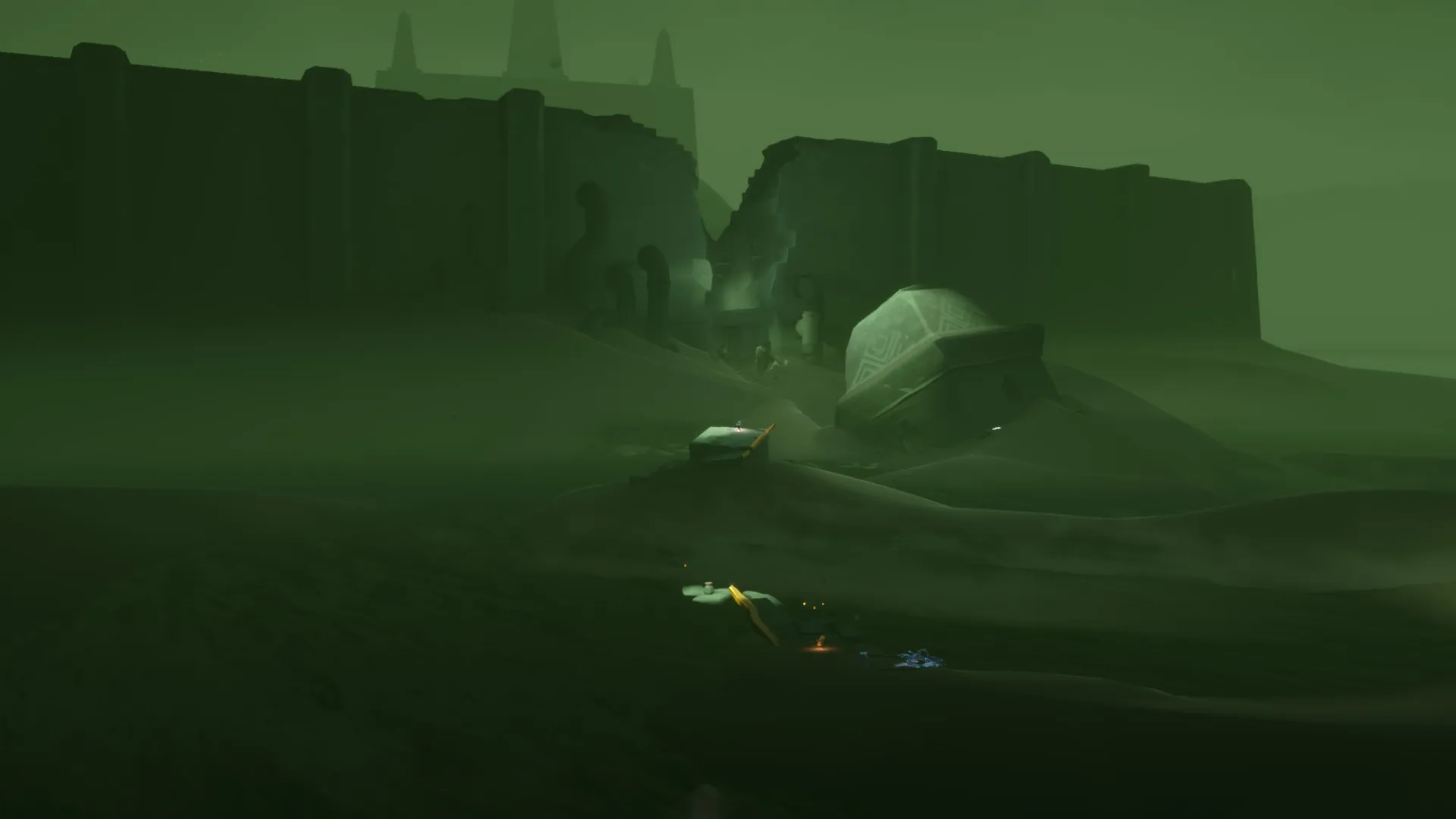 Golden Wasteland Sky Children of the Light dark storm krill danger tense atmosphere