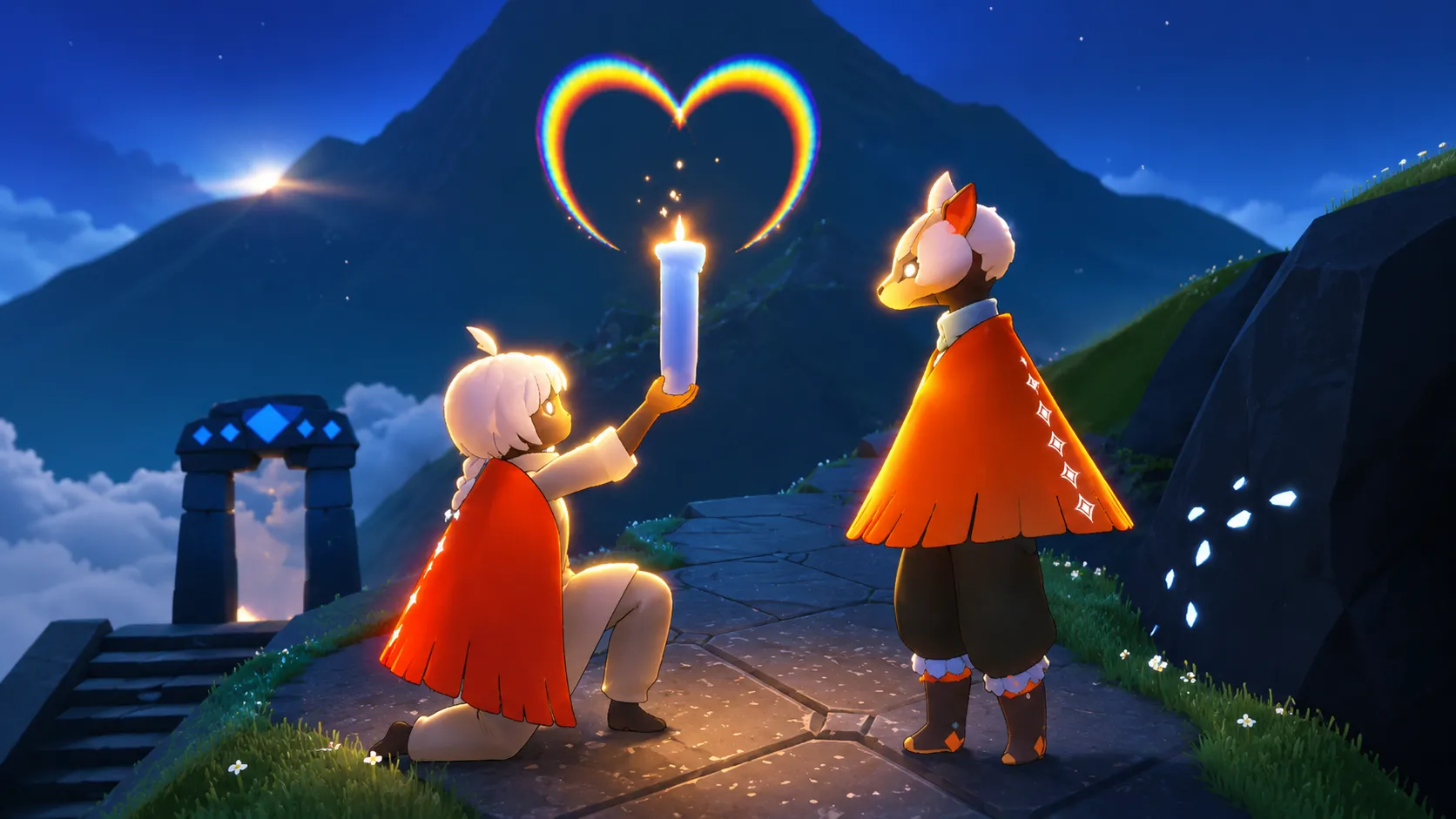 Players interacting together in Sky Children of the Light