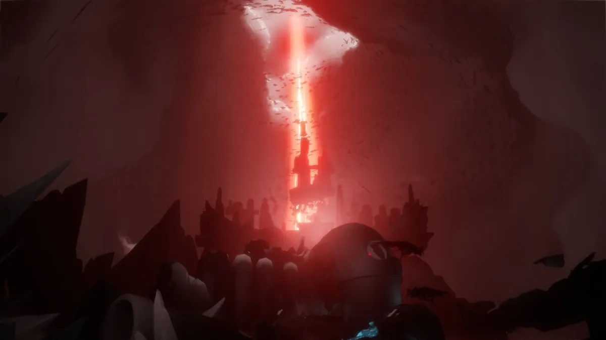 Eye of Eden red storm and tower in Sky Children of the Light final realm