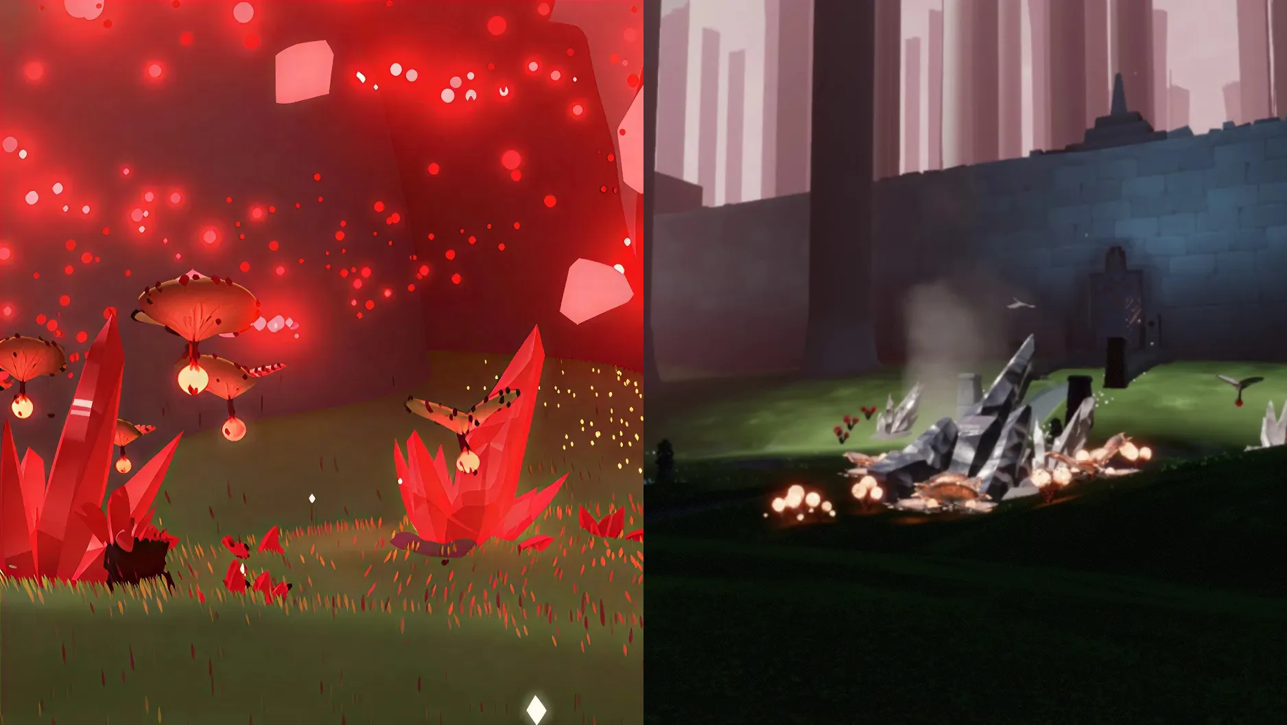 Red Shard vs Black Shard meteor event in Sky Children of the Light